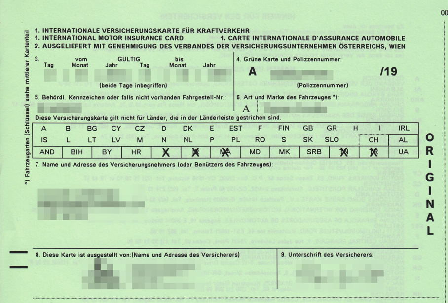 travel insurance card
