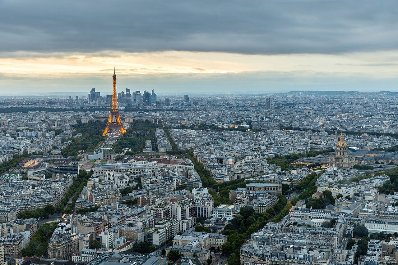 Paris Eiffel Tower at sunset